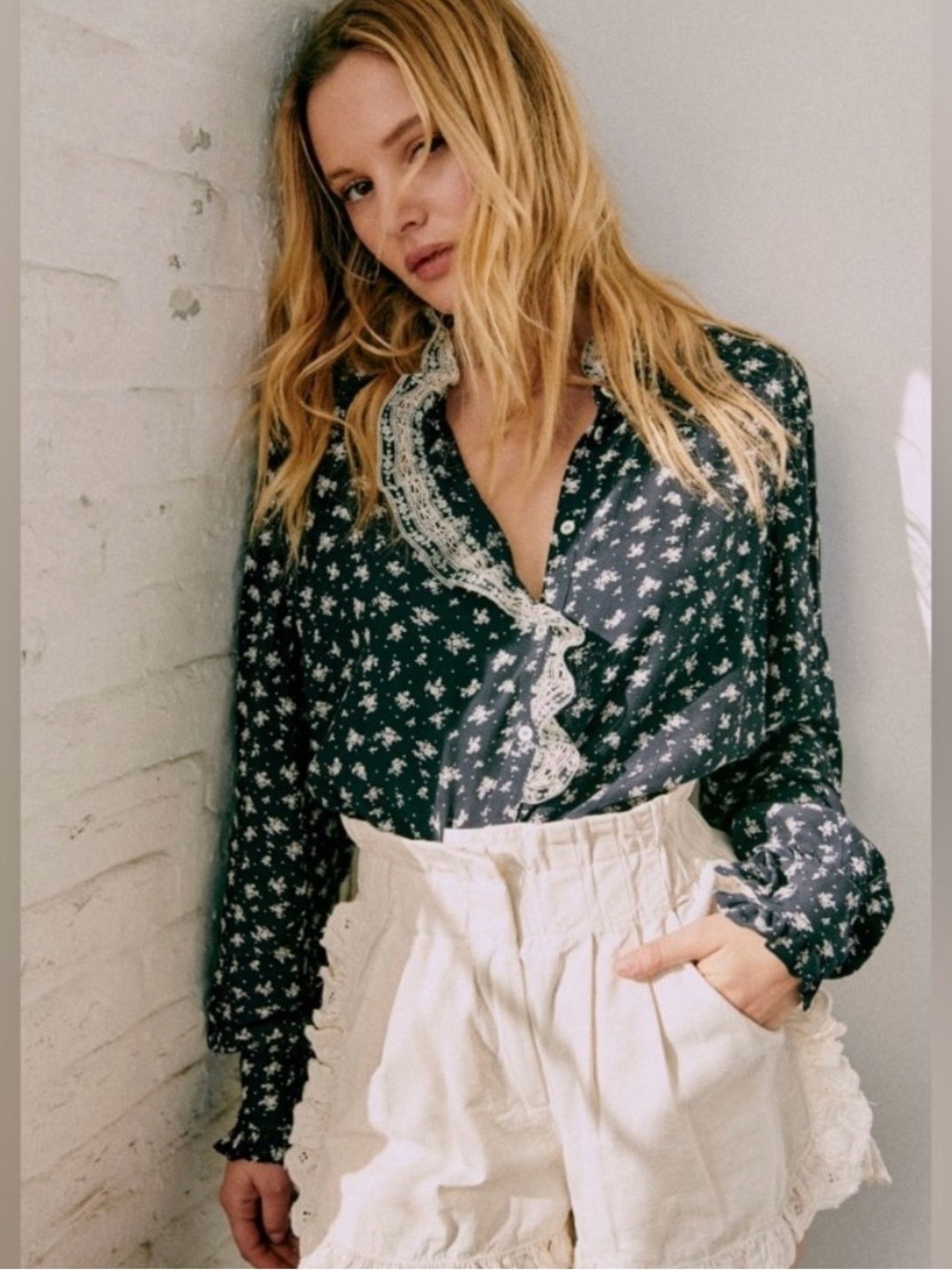 Sezane x Sea NY Chlo Shirt Navy Floral FR36 - Picture 3 of 14